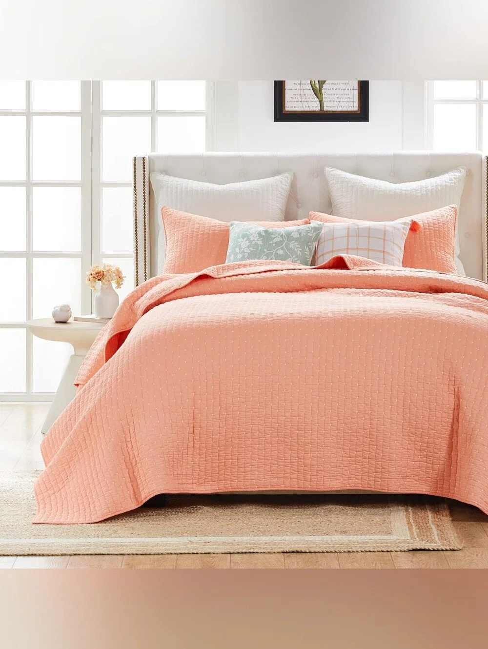 Greenland Home Textured Fashion Bedding Set, 3-Piece King- Monterrey Coral